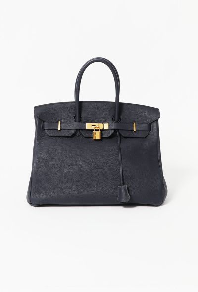 Pre-owned Hermes 2012 Kelly 35 Handbag In Blue