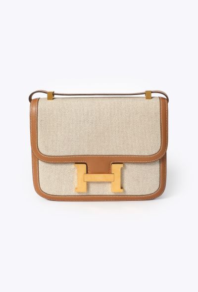 Hermès Vintage Toile & Gold Box Constance 23 - 1