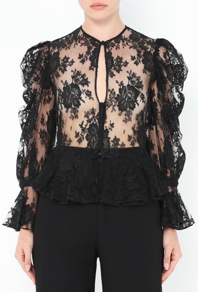 Alexander McQueen Ruffled Lace Peplum Top - 1 Alexander McQueen Ruffled Lace Peplum Top - 1