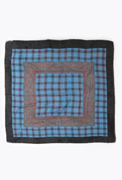 Saint Laurent '70s Paisley Checkered Scarf - 2 Saint Laurent '70s Paisley Checkered Scarf - 2