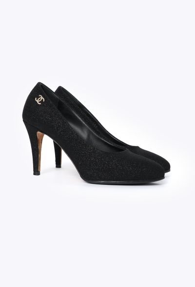 Chanel 2024 Iridescent Toile 'CC' Pumps - 2 Chanel 2024 Iridescent Toile 'CC' Pumps - 2