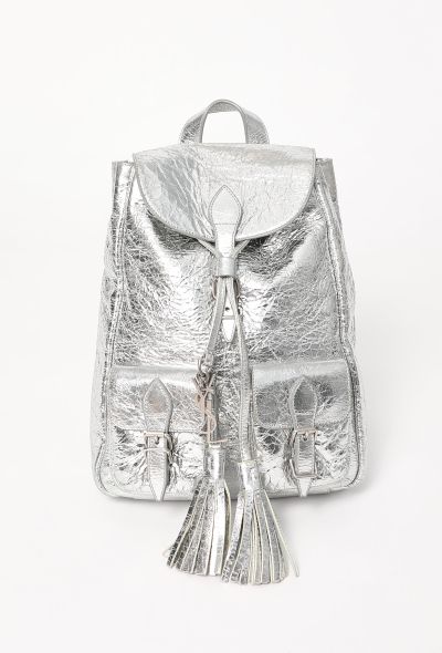 Saint Laurent Metallic Silver Venice Backpack - 1 Saint Laurent Metallic Silver Venice Backpack - 1