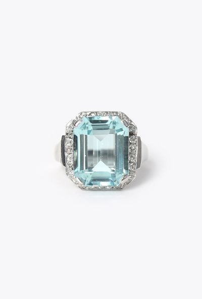 Vintage Fine Jewelry Exquisite 1930s Platinum & Aquamarine Ring - 1 Vintage Fine Jewelry Exquisite 1930s Platinum & Aquamarine Ring - 1
