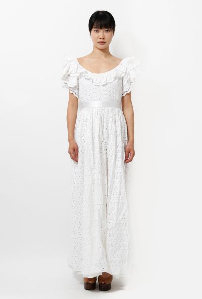 70s Eyelet Lace  Dress - 1 70s Eyelet Lace  Dress - 1
