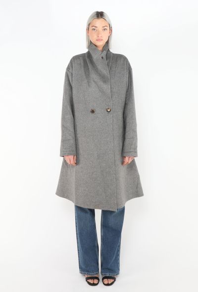 Hermès Asymmetrical Notched Cashmere Coat - 1