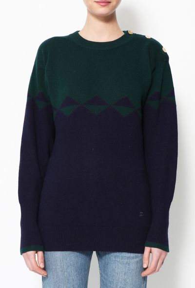                                         Bicolor 'CC' Cashmere Sweater-1