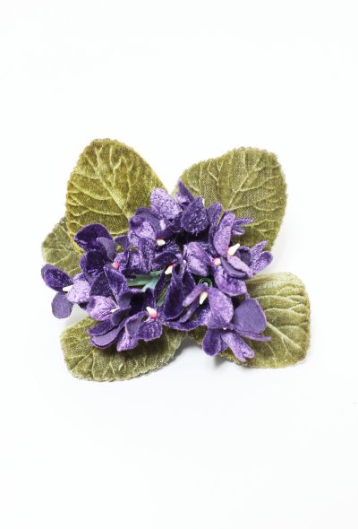                             Violet Flower Velvet Brooch - 1