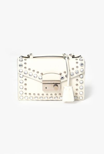 Prada Studded Saffiano Sound Satchel Bag - 1