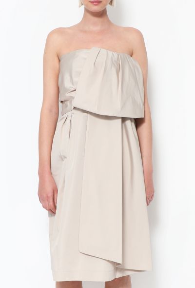                             Draped Silk Bustier Dress - 2