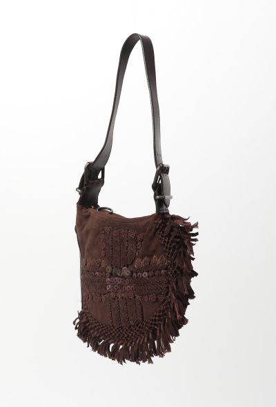                                         Vintage Suede Tassel Hobo Bag-2