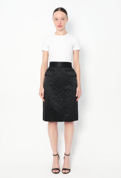 Chanel Vintage Quilted Silk Skirt - 1 Chanel Vintage Quilted Silk Skirt - 1