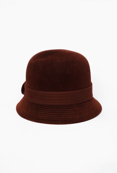 Hermès Burgundy Felted Cloche Hat - 2