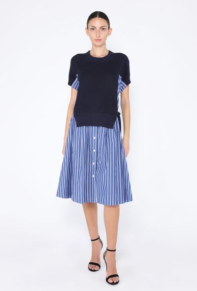 Sacai 2025 Striped Cotton Hybrid Dress - 1