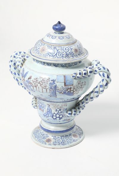                             Antique Nevers Porcelain Painted Vases - 2