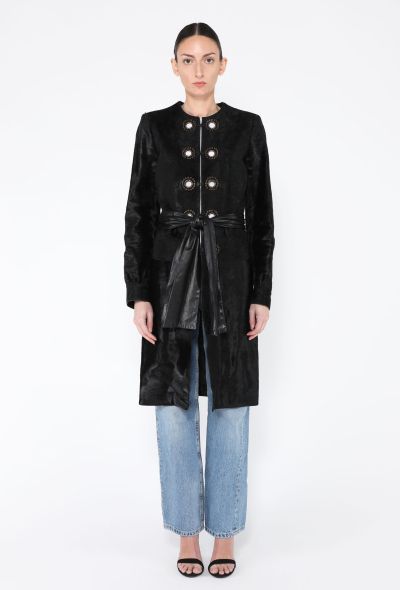 Saint Laurent Early 2000s Tom Ford Pony Hair Belted Coat - 1
