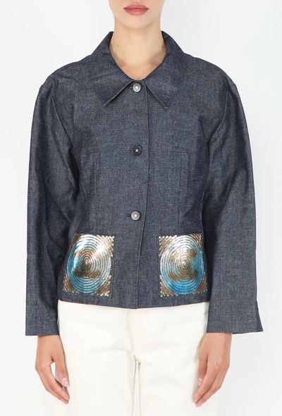 Chanel Denim Sequin 'CC' Jacket, 2000 - 1