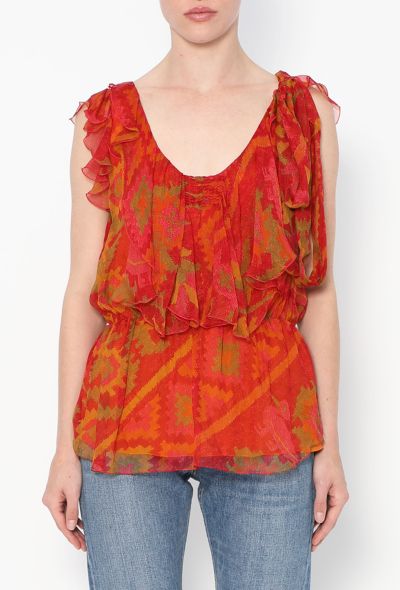 Dior 2006 Ruffled Chiffon Top - 1 Dior 2006 Ruffled Chiffon Top - 1