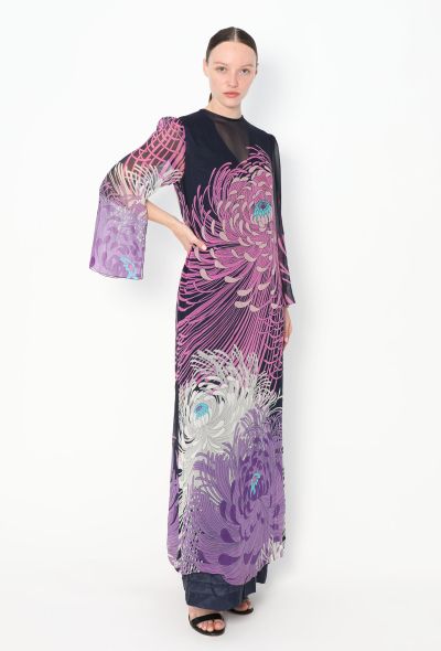 Hanae Mori '70s Floral Chiffon Kaftan - 2