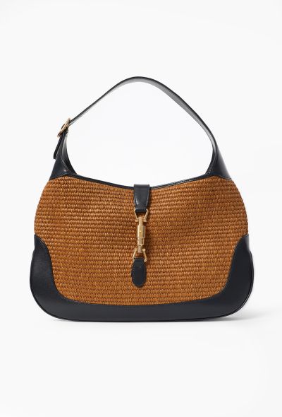 Gucci Jackie 1961 Large Raffia Shoulder Bag - 1