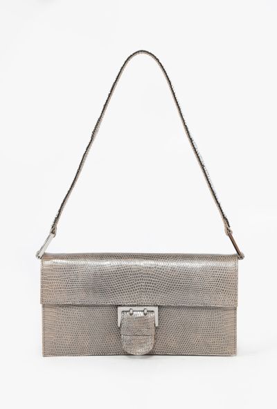 Fendi Lizard-Embossed Baguette Shoulder Bag - 1