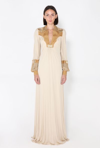 Western Suede-Trim Gown, 1970s - 1