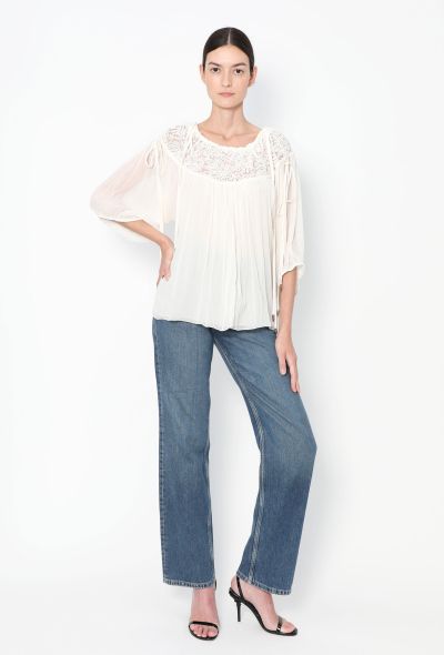 Chloé Lace Trim Chiffon Blouse - 2 Chloé Lace Trim Chiffon Blouse - 2