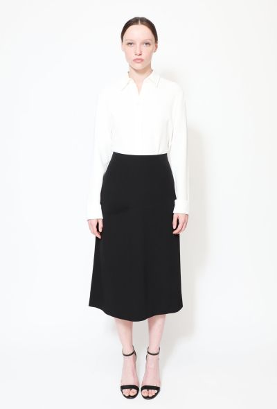                             Draped A-line Silk Skirt - 1