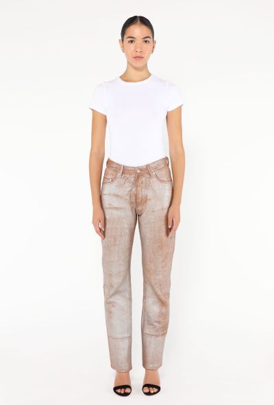 Helmut Lang S/S 1999 Metallic Painted Leather Pants - 1 Helmut Lang S/S 1999 Metallic Painted Leather Pants - 1