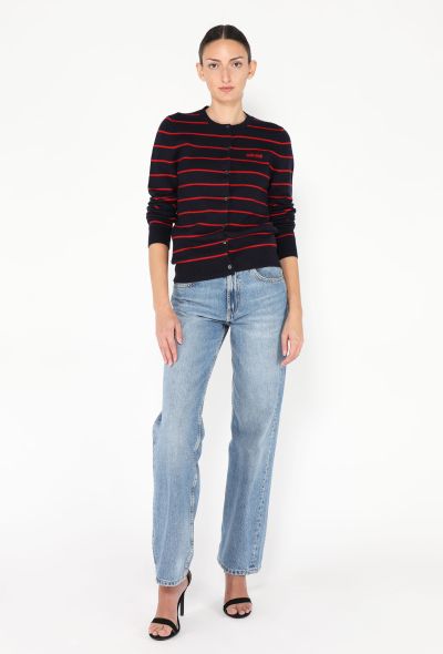 Miu Miu 2024 Striped Logo Cardigan - 1