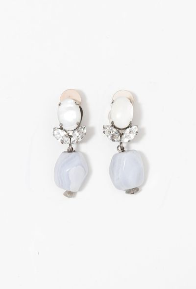                                         Vintage Philippe Ferrandis Rock Crystal Drop Earrings-1