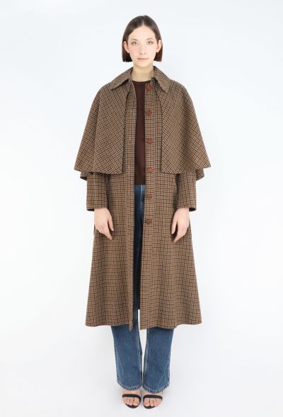 Céline '70s Calèche Belted Capelet Coat - 2