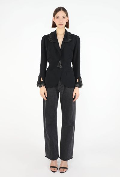 Thierry Mugler Collector 1995 Raffia Sculpted Blazer - 2