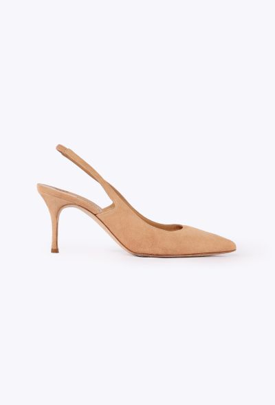 Manolo Blahnik Carolyne Suede Slingback Pumps - 1
