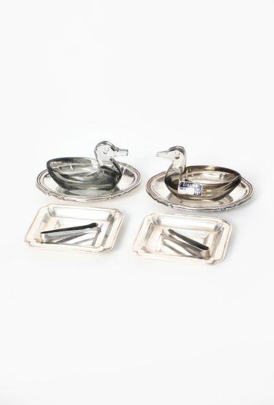 Vintage Objects & Decor Crystal Sugar Serving Set, 1950s - 1