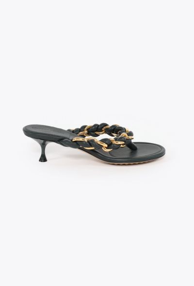 Bottega Veneta 2021 Braided Chainlink Kitten Sandals - 1