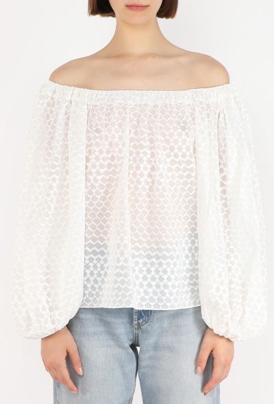 Alaïa Off-Shoulder Voile Blouse, 2019 - 1