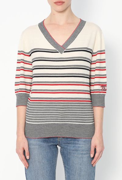 Chanel Striped 'CC' Knit Top - 1 Chanel Striped 'CC' Knit Top - 1