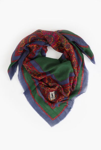 Saint Laurent '70s Floral Colorblock Scarf - 1 Saint Laurent '70s Floral Colorblock Scarf - 1