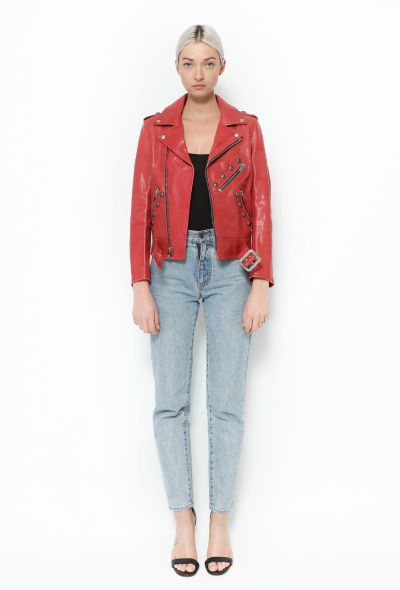                             Studded Leather Biker Jacket-2