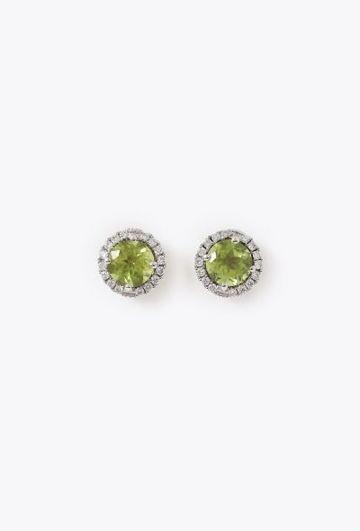 Modern Fine Jewelry 18K White Gold & Peridot Stud Earrings - 1 Modern Fine Jewelry 18K White Gold & Peridot Stud Earrings - 1