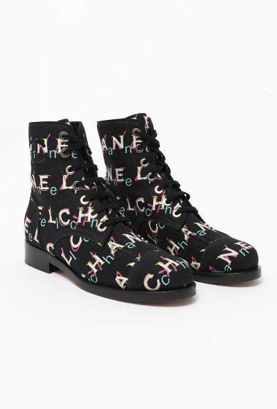 Chanel 2019 Printed Lace-up Boots - 2