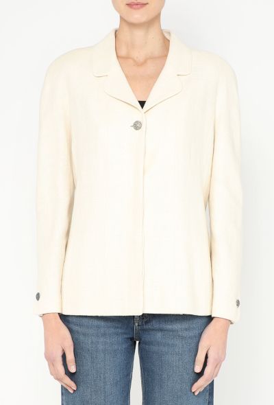 Chanel 1998 Linen 'CC' Button Jacket - 1 Chanel 1998 Linen 'CC' Button Jacket - 1