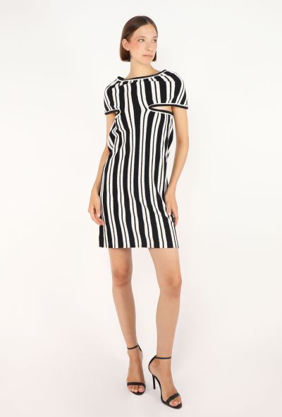Comme des Garçons Striped Knit Asymmetrical Dress, 1990 - 1