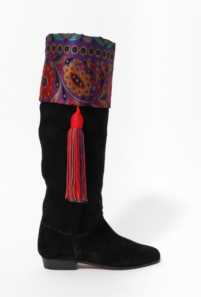                                         RARE '70s Couture Embroidered Tassel Boot -1