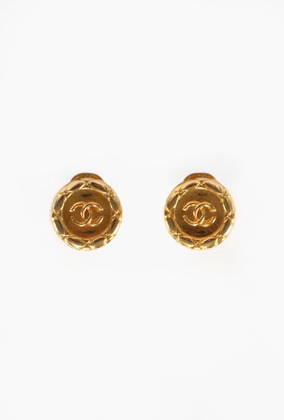 Chanel Quilted ‘CC’ Clip Earrings, 1980s - 1