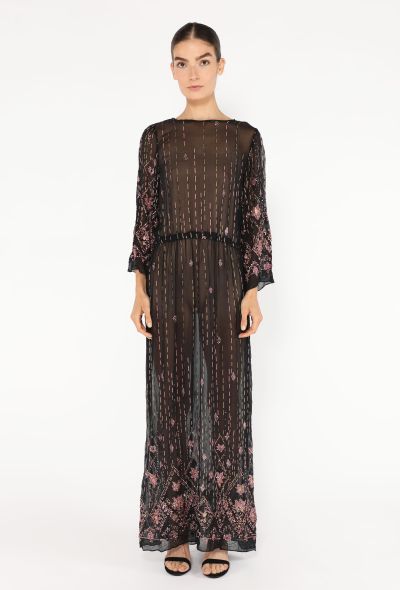 Hand-Beaded Voile Kaftan - 2