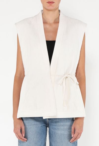 Céline S/S 2011 Linen Kimono Vest - 1 Céline S/S 2011 Linen Kimono Vest - 1