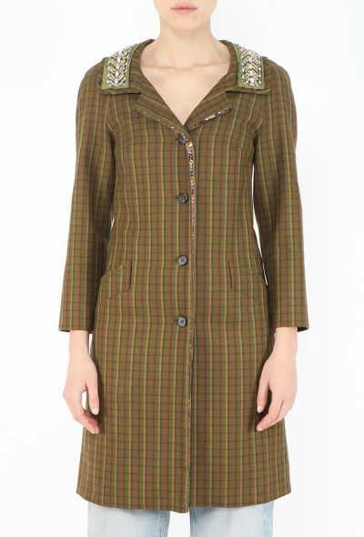 Prada F/W 2004 Embellished Trim Coat - 1