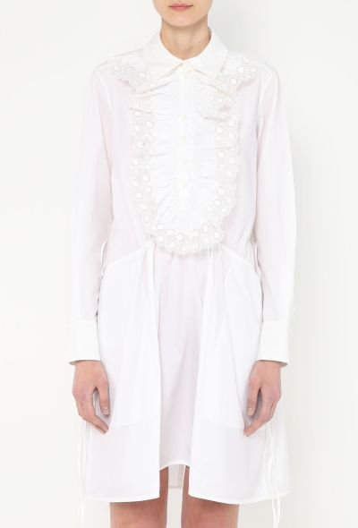 Chloé Ruffled Poplin Lace Shirt Dress - 1 Chloé Ruffled Poplin Lace Shirt Dress - 1