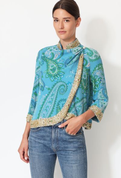 Christian Dior STUNNING Resort 2008 Embellished Paisley Silk Top - 1 Christian Dior STUNNING Resort 2008 Embellished Paisley Silk Top - 1